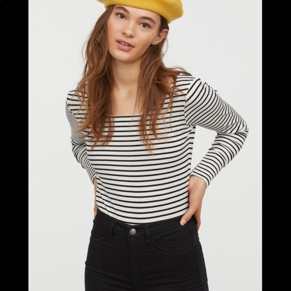 H&M Tops - NWOT H&M Long Sleeve Stripe Body Suit